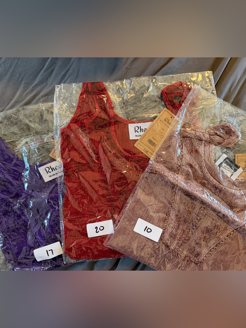 ✨ NWT Rhea Fashion Embroidered Petticoat Crop Tank Top Bundle of 3~ OS✨